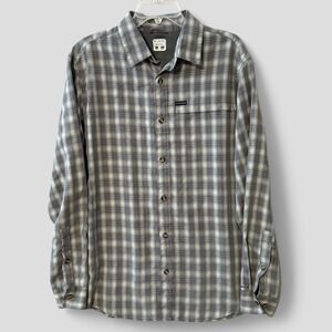 Columbia Sportswear Long Sleeve Button-Up Black & White Plaid Men’s Lrg